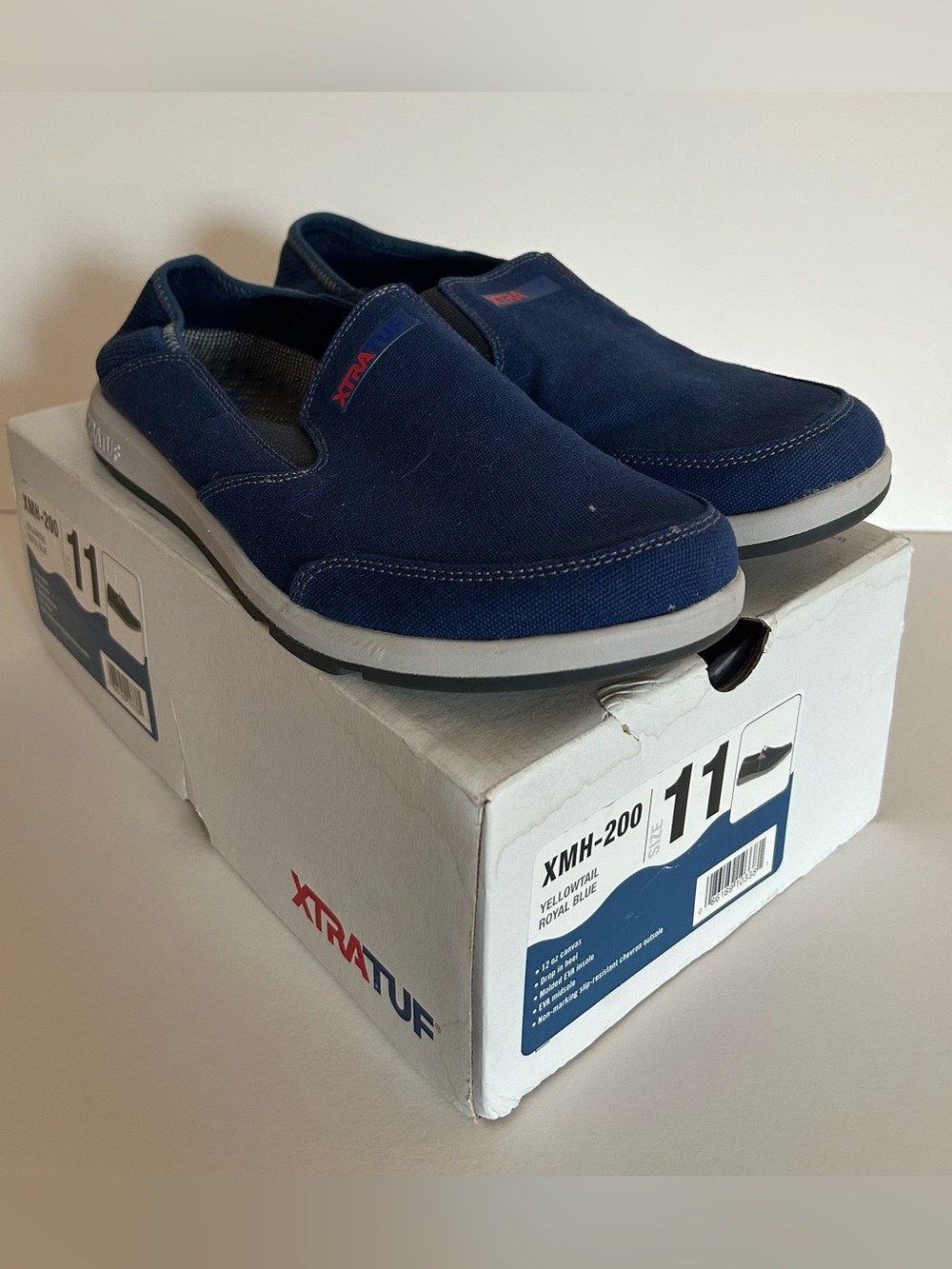 XTRATUF Men's Slip-On Canvas Loafer in Navy Blue